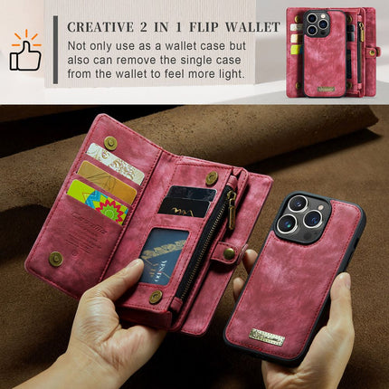 Caseme Case iPhone 15 Pro Max - Multifunctional Wallet - Red