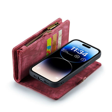 Caseme Case iPhone 15 Pro Max - Multifunctional Wallet - Red