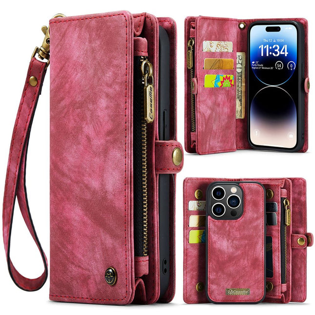 Caseme Case iPhone 15 Pro Max - Multifunctional Wallet - Red
