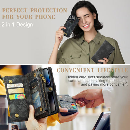 Caseme Case iPhone 15 Pro Max - Multifunctional Wallet - Black