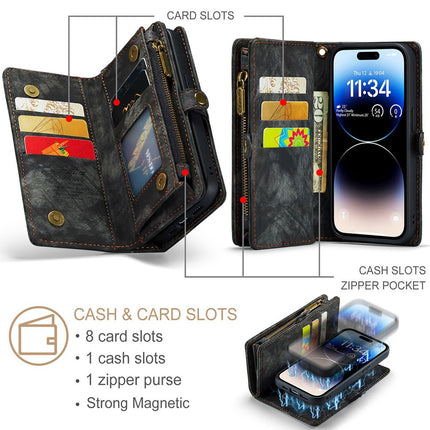 Caseme Case iPhone 15 Pro Max - Multifunctional Wallet - Black