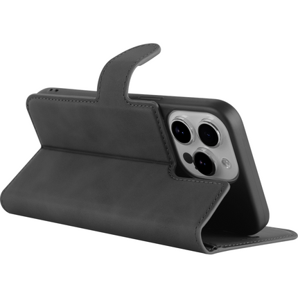 PrimeWallet Case - iPhone 15 Pro Max - PU leather Wallet Case - Black