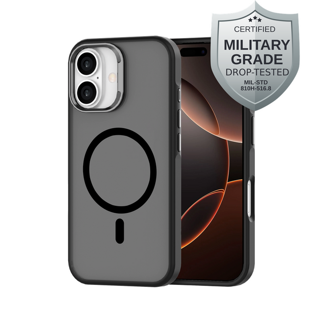 ArmorElite hoesje iPhone 16 zwart voorkant