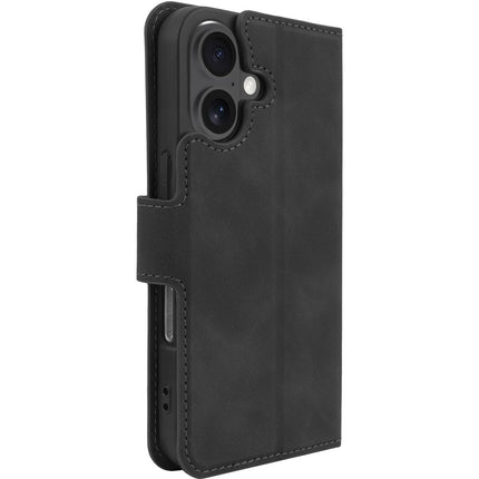 PrimeWallet Case - iPhone 16 Plus - PU leather Wallet Case - Black