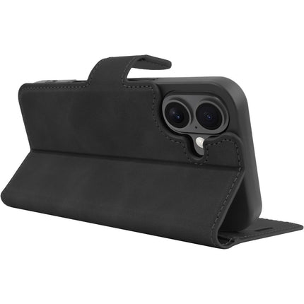 PrimeWallet Case - iPhone 16 Plus - PU leather Wallet Case - Black