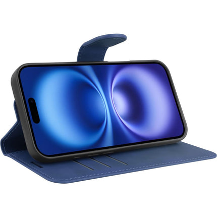 PrimeWallet Case - iPhone 16 - PU leather Wallet Case - Blue