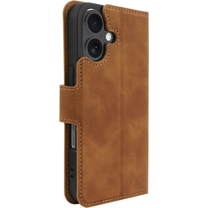 PrimeWallet Case - iPhone 16 - PU leather Wallet Case - Brown