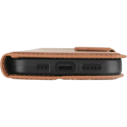 PrimeWallet Case - iPhone 16 - PU leather Wallet Case - Brown