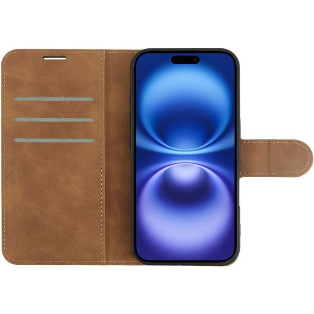 Binnenkant van de bruine PrimeWallet Case met pasjeshouder