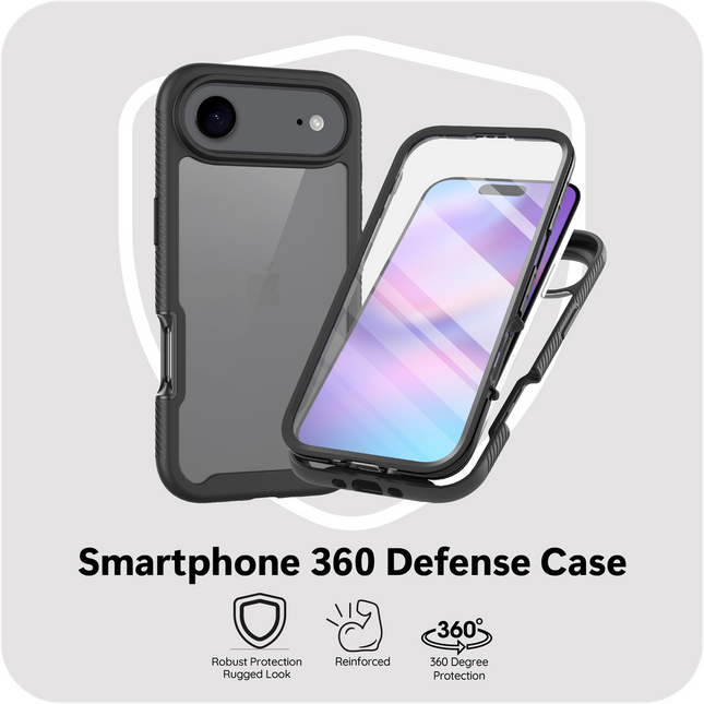 iPhone Air - 360 Full Cover Defense Case - Black
