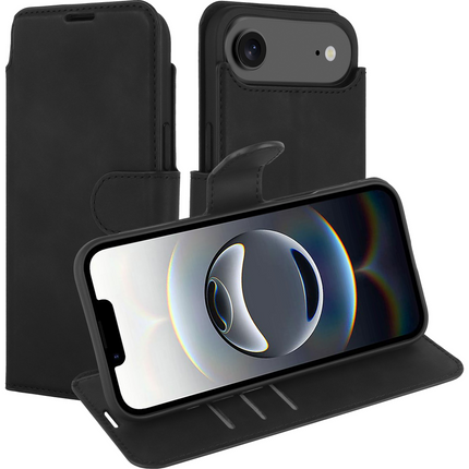 PrimeWallet Case - iPhone Air - PU leather Wallet Case - Black