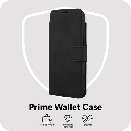 PrimeWallet Case - iPhone Air - PU leather Wallet Case - Black