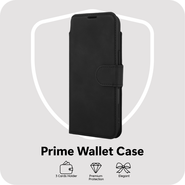 PrimeWallet Case - iPhone Air - PU leather Wallet Case - Black