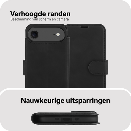 PrimeWallet Case - iPhone Air - PU leather Wallet Case - Black