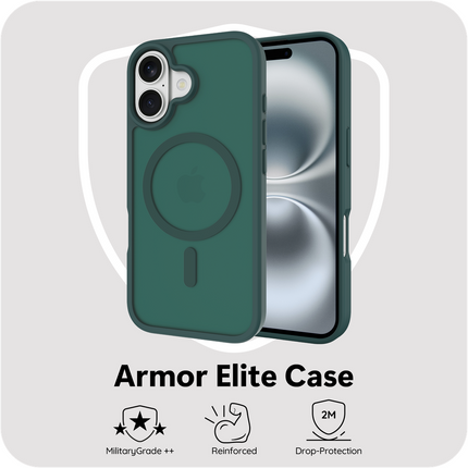 ArmorElite Case - iPhone 17 - Military Grade Back Cover - (compatible with MagSafe) - Green