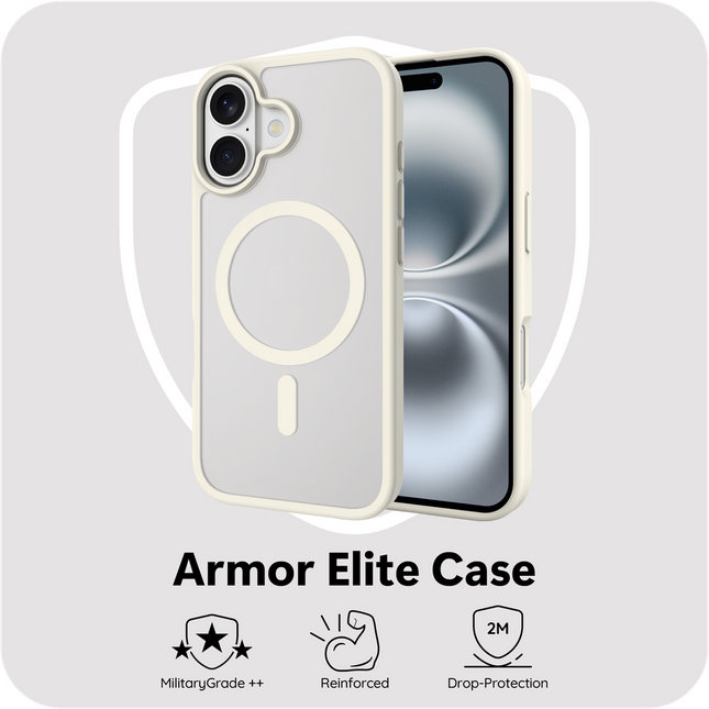 ArmorElite hoesje iPhone 17 ivory achterkant