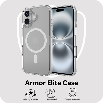 ArmorElite Case - iPhone 17 - Military Grade Back Cover - (compatible with MagSafe) - Clear