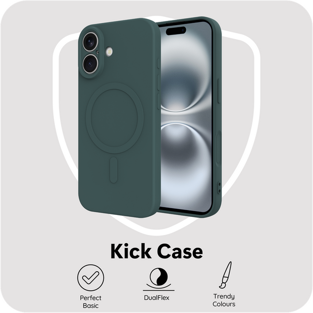 Flex Case iPhone 17 groen achteraanzicht met MagSafe-ring