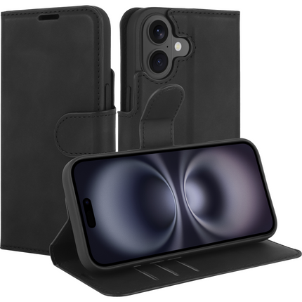 PrimeWallet Case - iPhone 17 - PU leather Wallet Case - Black