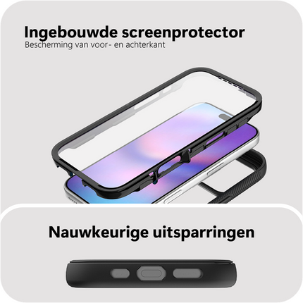 iPhone 17 Pro - 360 Full Cover Defense Case - Black