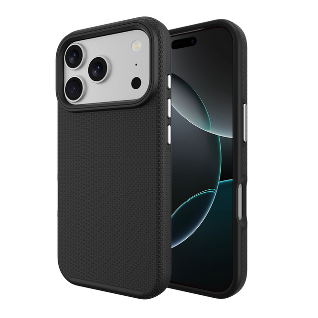 Voorkant ArmorGrip hoesje iPhone 17 Pro zwart