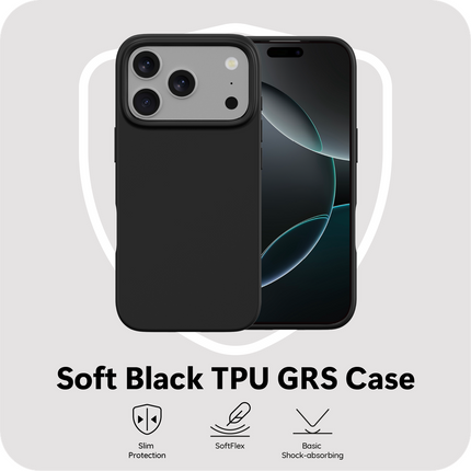 Zero% Case - iPhone 17 Pro - Soft TPU Back Cover (GRS Recycled) - Black