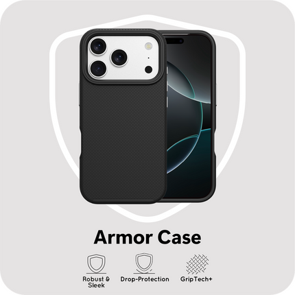 ArmorGrip Case - iPhone 17 Pro Max - Rugged Back Cover - Drop Protection - Black