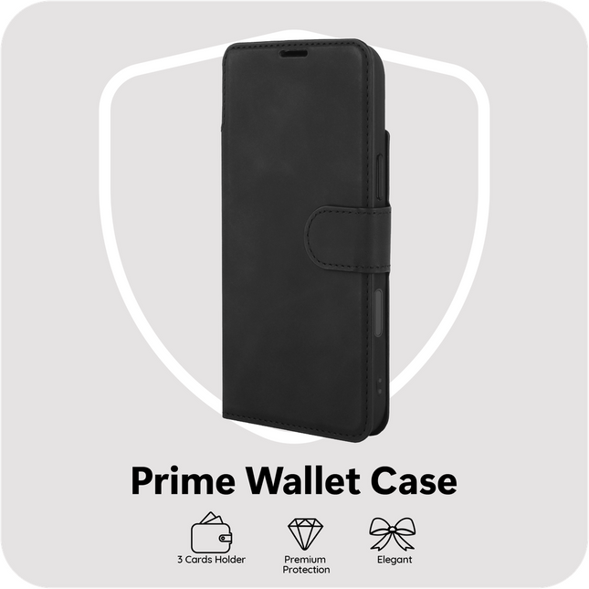 PrimeWallet Case iPhone 17 Pro Max Zwart - achterkant