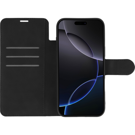 PrimeWallet Case - iPhone 17 Pro Max - PU leather Wallet Case - Black