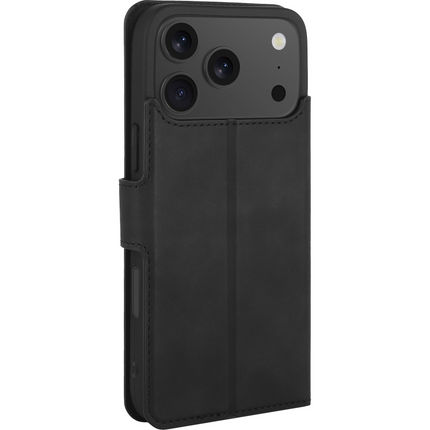 PrimeWallet Case - iPhone 17 Pro Max - PU leather Wallet Case - Black