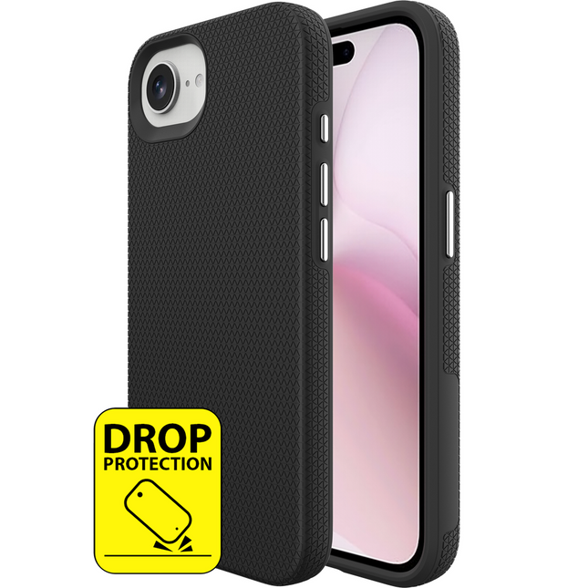 ArmorGrip Case - iPhone 17e / 16e - Rugged Back Cover - Drop Protection - Black