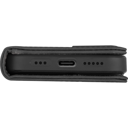 PrimeWallet SnapOn Case - iPhone 17e / 16e - Detachable PU leather Wallet Case - (compatible with MagSafe) - Black