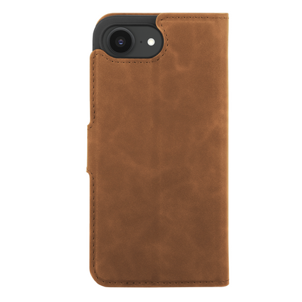 PrimeWallet Case - iPhone 17e / 16e - PU leather Wallet Case - Brown