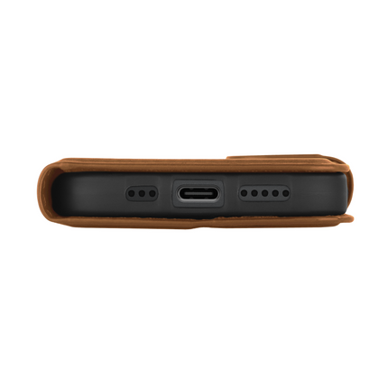PrimeWallet Case - iPhone 17e / 16e - PU leather Wallet Case - Brown