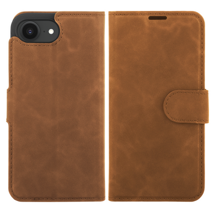 PrimeWallet Case - iPhone 17e / 16e - PU leather Wallet Case - Brown