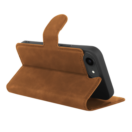 PrimeWallet Case - iPhone 17e / 16e - PU leather Wallet Case - Brown
