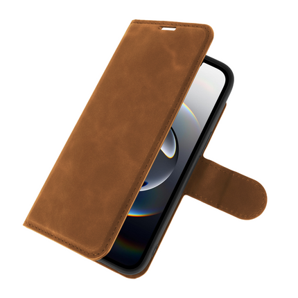 PrimeWallet Case - iPhone 17e / 16e - PU leather Wallet Case - Brown