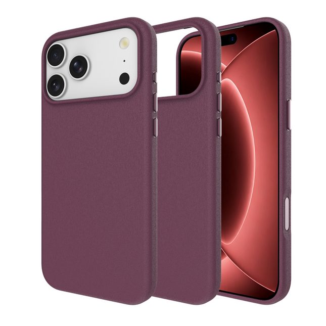ArmorGrip Case - iPhone 18 Pro / 17 Pro - Grainy Back Cover - (compatible with MagSafe) - Dark Cherry