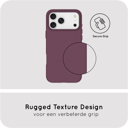ArmorGrip Case - iPhone 18 Pro / 17 Pro - Grainy Back Cover - (compatible with MagSafe) - Dark Cherry