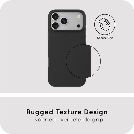 ArmorGrip Case - iPhone 18 Pro / 17 Pro - Grainy Back Cover - (compatible with MagSafe) - Black