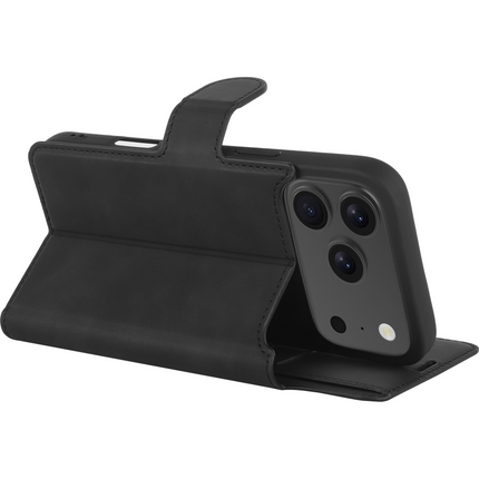 PrimeWallet Case - iPhone 18 Pro / 17 Pro - PU leather Wallet Case - Black
