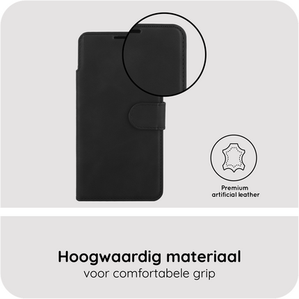 PrimeWallet Case - iPhone 18 Pro / 17 Pro - PU leather Wallet Case - Black