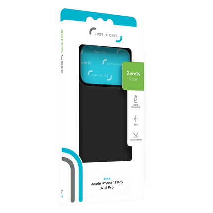Zero% Case - iPhone 18 Pro / 17 Pro - Soft TPU Back Cover (GRS Recycled) - Black