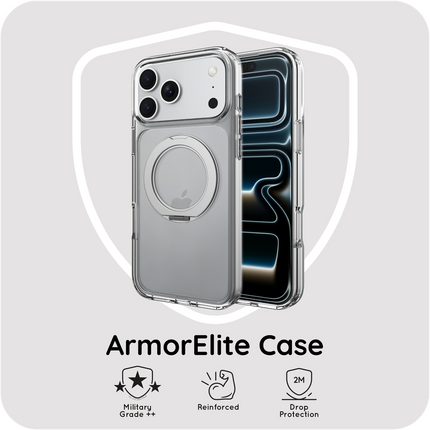 ArmorElite Case - iPhone 18 Pro Max / 17 Pro Max - Military Grade Back Cover - Stand Functon - (compatible with MagSafe) - Clear
