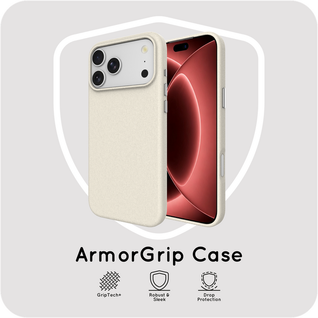 ArmorGrip Case - iPhone 18 Pro Max / 17 Pro Max - Grainy Back Cover - (compatible with MagSafe) - Ivory