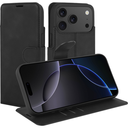 PrimeWallet Case - iPhone 18 Pro Max / 17 Pro Max - PU leather Wallet Case - Black
