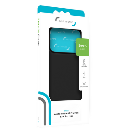 Zero% Case - iPhone 18 Pro Max / 17 Pro Max - Soft TPU Back Cover (GRS Recycled) - Black