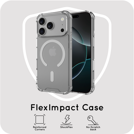FlexImpact Case - iPhone 18 Pro Max / 17 Pro Max - Reinforced TPU Back Cover - (compatible with MagSafe) - Clear