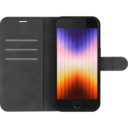 PrimeWallet Case - iPhone SE (2022) - PU leather Wallet Case - Black