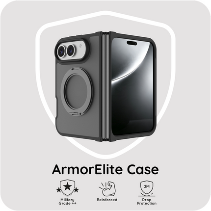 ArmorElite Case - iPhone Ultra - Military Grade Back Cover - Stand Functon - (compatible with MagSafe) - Black